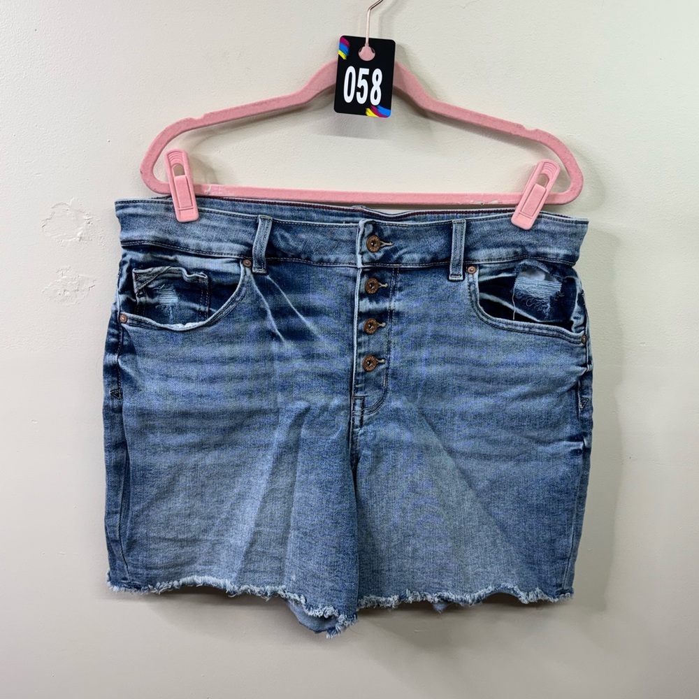 edge Light Blue High-Rise Denim Shorts